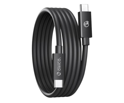 Kabel Thunderbolt Orico USB4 Thunderbolt5 80Gbps 240W USB-C do USB-C 1m - czarny